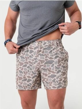 BURLEBO Everyday Performance Short - Classic Deer Camo - Grey Pocket Medium New